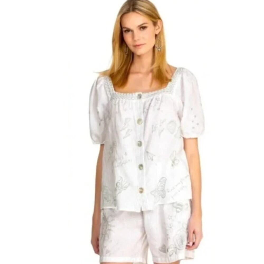 NEW! Johnny Was 'Sovanna' Wander Top in WHITE (XS)